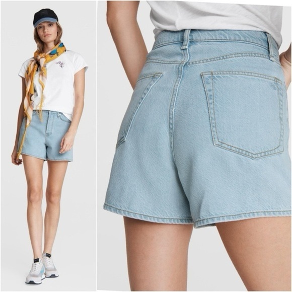 Rag & Bone NWT Featherweight Maya Blue Jean Shorts High-Waisted Size 26 - Picture 1 of 8